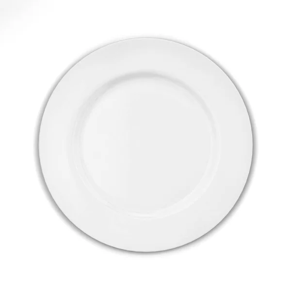 Пустая Тарелка Трехмерная Иллюстрация Белом Фоне — стоковое фото