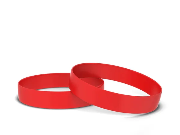 Two Rubber Bracelets Illustration Isolated White Background — Stock Photo, Image