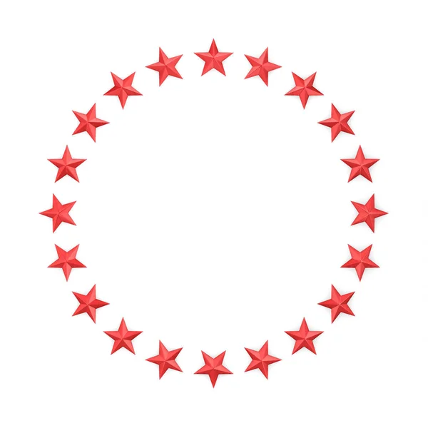 Estrelas Forma Círculo Ilustração Isolado Fundo Branco — Fotografia de Stock