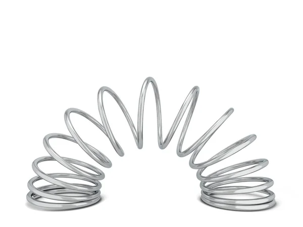 Metal Spring Illustration Isolated White Background — Stock Photo, Image