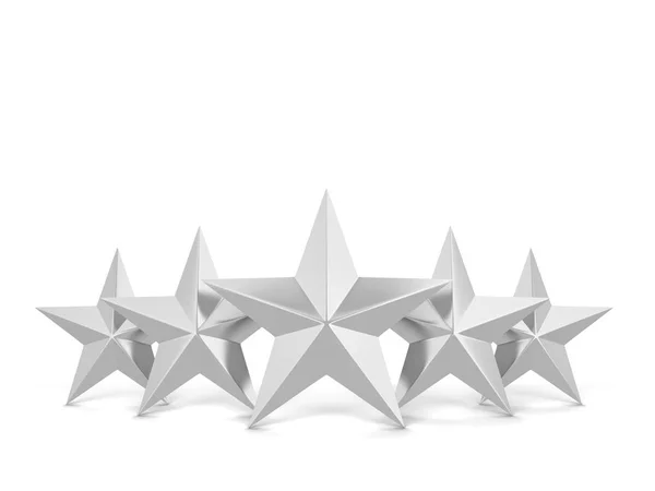 Cinco Estrelas Ilustração Isolado Fundo Branco — Fotografia de Stock