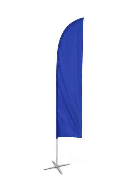 Blank Feather Flag Banner Illustration Isolated White Background — Stock Photo, Image