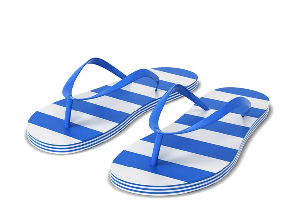 Paar Van Lege Flip Flops Illustratie Geïsoleerd Witte Achtergrond — Stockfoto