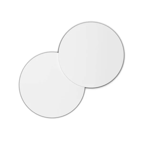 Two Blank Coasters Mock Illustration Isolated White Background — Stock Photo, Image