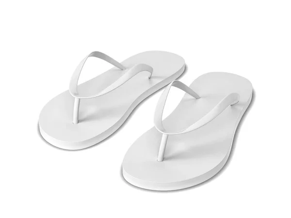 Paar Van Lege Flip Flops Illustratie Geïsoleerd Witte Achtergrond — Stockfoto