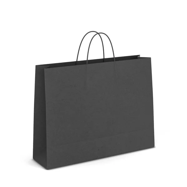 空白购物袋模型 3D在白色背景上孤立的图解 — 图库照片