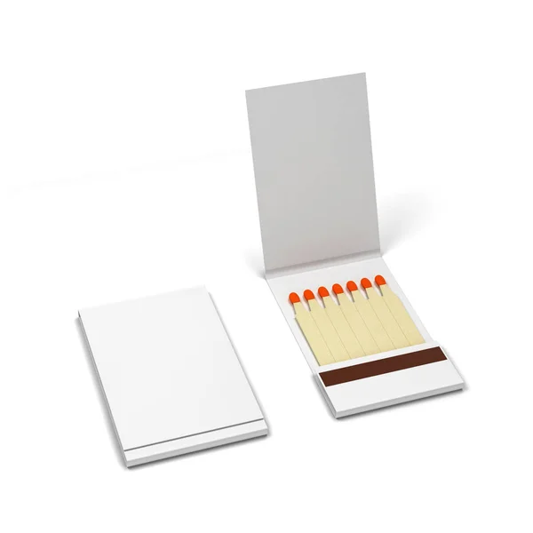 Paper Book Matches Mockup Illustration Isolated White Background — Stock Photo, Image