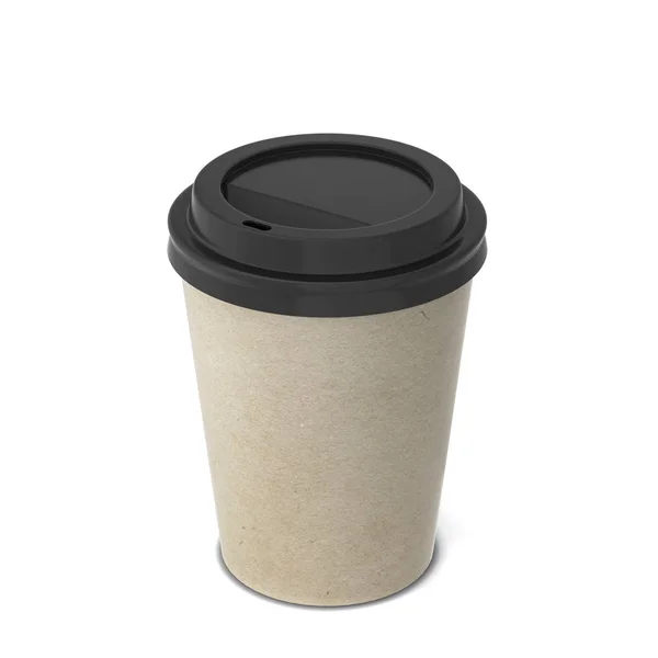 Blank Paper Coffee Cup Mock Illustration Isolated White Background — Stock Photo, Image