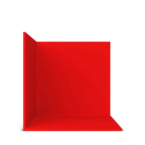 Semplice Stand Fieristico Angolo Quadrato Illustrazione Isolata Sfondo Bianco — Foto Stock