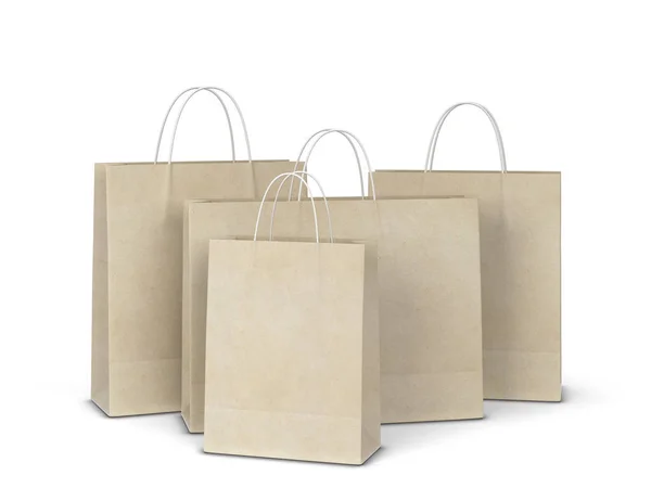 Blank Shopping Bag Mockup Illustration Isolated White Background — Stock Photo, Image