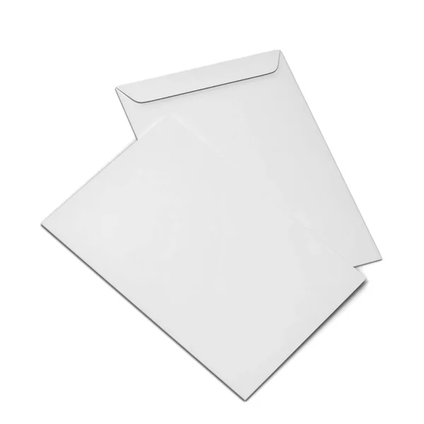 Blanco Papier Envelop Illustratie Geïsoleerd Witte Achtergrond — Stockfoto