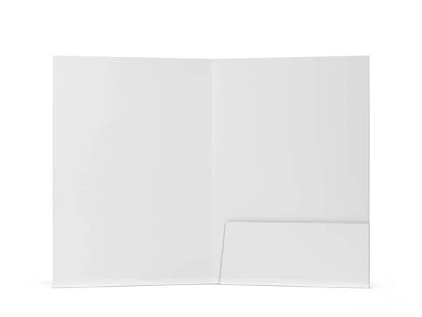 Carpeta Papel Blanco Maqueta Ilustración Aislada Sobre Fondo Blanco — Foto de Stock