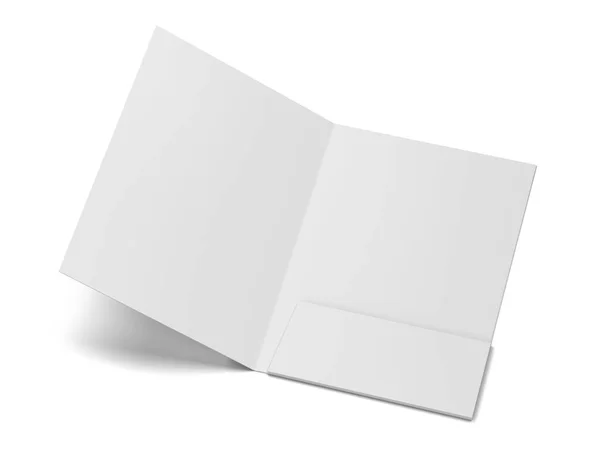 Blank Paper Folder Mockup Illustration Isolated White Background — Stock Photo, Image