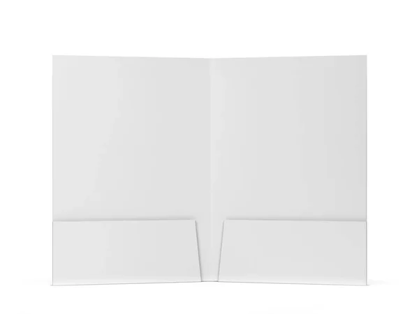 Порожній Макет Паперової Теки Ілюстрація Ізольована Білому Тлі — стокове фото