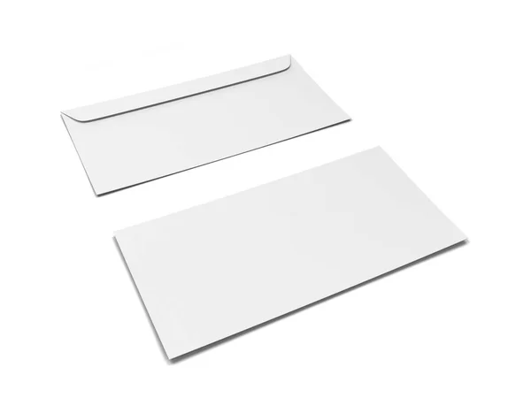 Blank Paper Envelope Mockup Illustration Isolated White Background — Stock Photo, Image