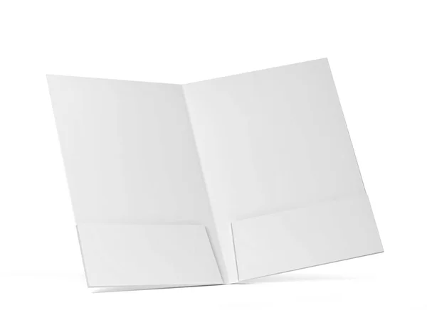Üres Papír Mappa Makett Illusztráció Elszigetelt Fehér Background — Stock Fotó