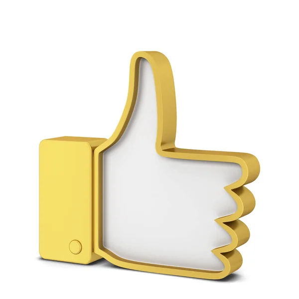 Большой Палец Вверх Символ Социальной Сети Трехмерная Иллюстрация Белом Фоне — стоковое фото