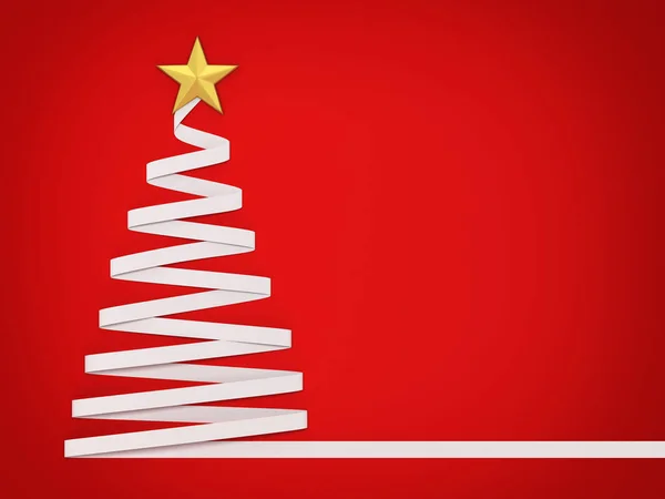 Bir Yıldız Ile Kağıt Tarzı Noel Ağacı Çizim — Stok fotoğraf