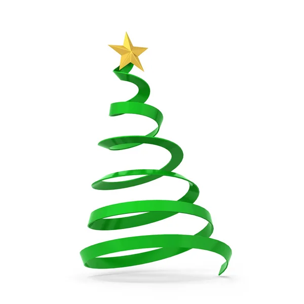 简约风格的圣诞树与明星 — 图库照片