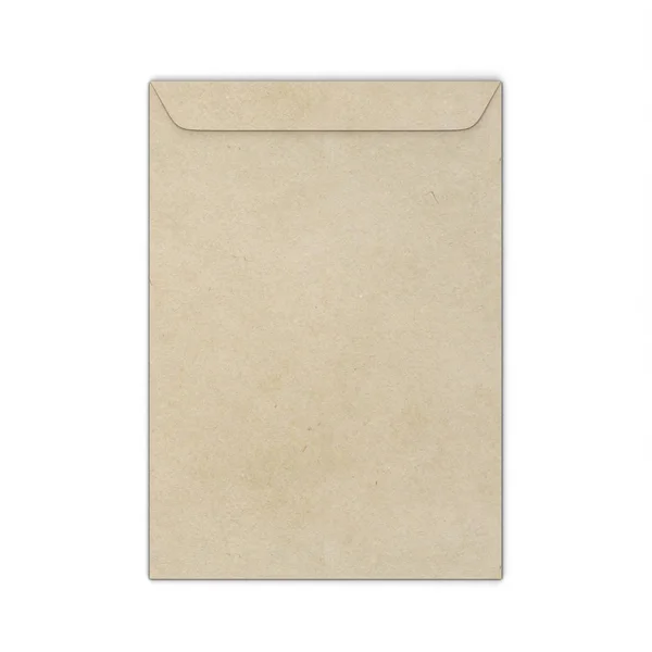 Пустой Бумажный Конверт Трехмерная Иллюстрация Белом Фоне — стоковое фото