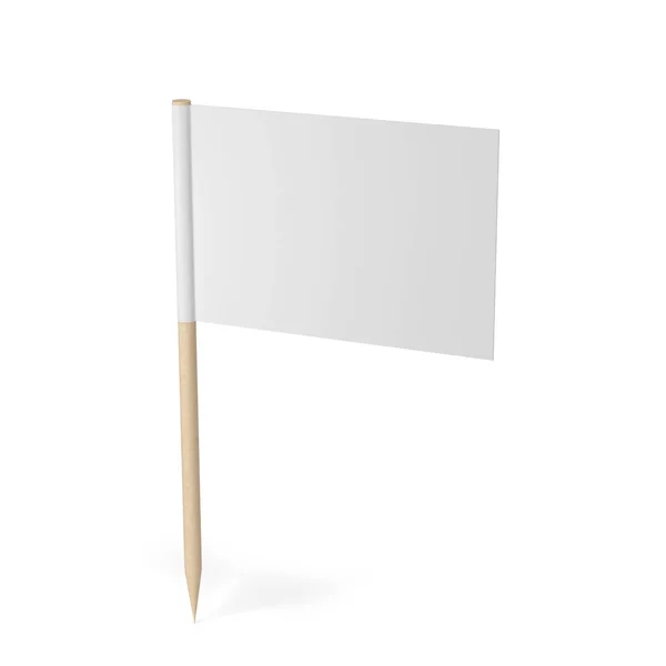 Bandera Palillo Blanco Ilustración Aislada Sobre Fondo Blanco —  Fotos de Stock