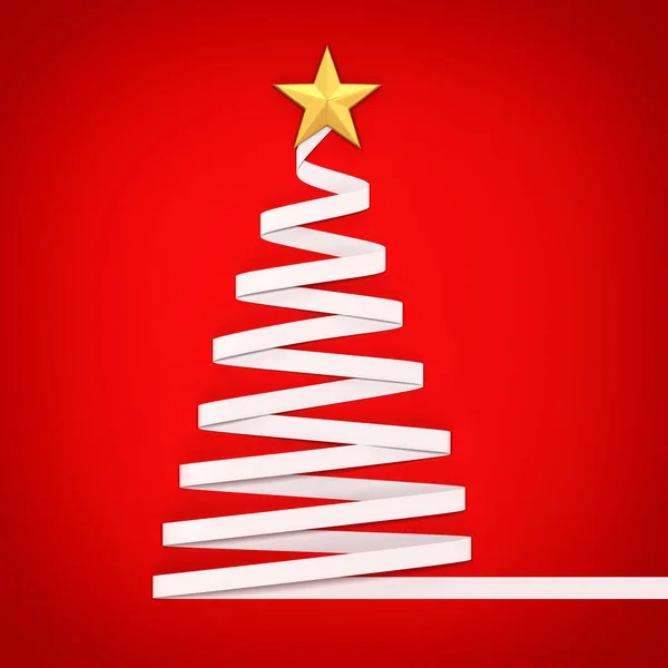 Paper Style Christmas Tree Star Illustration — Stock Photo, Image