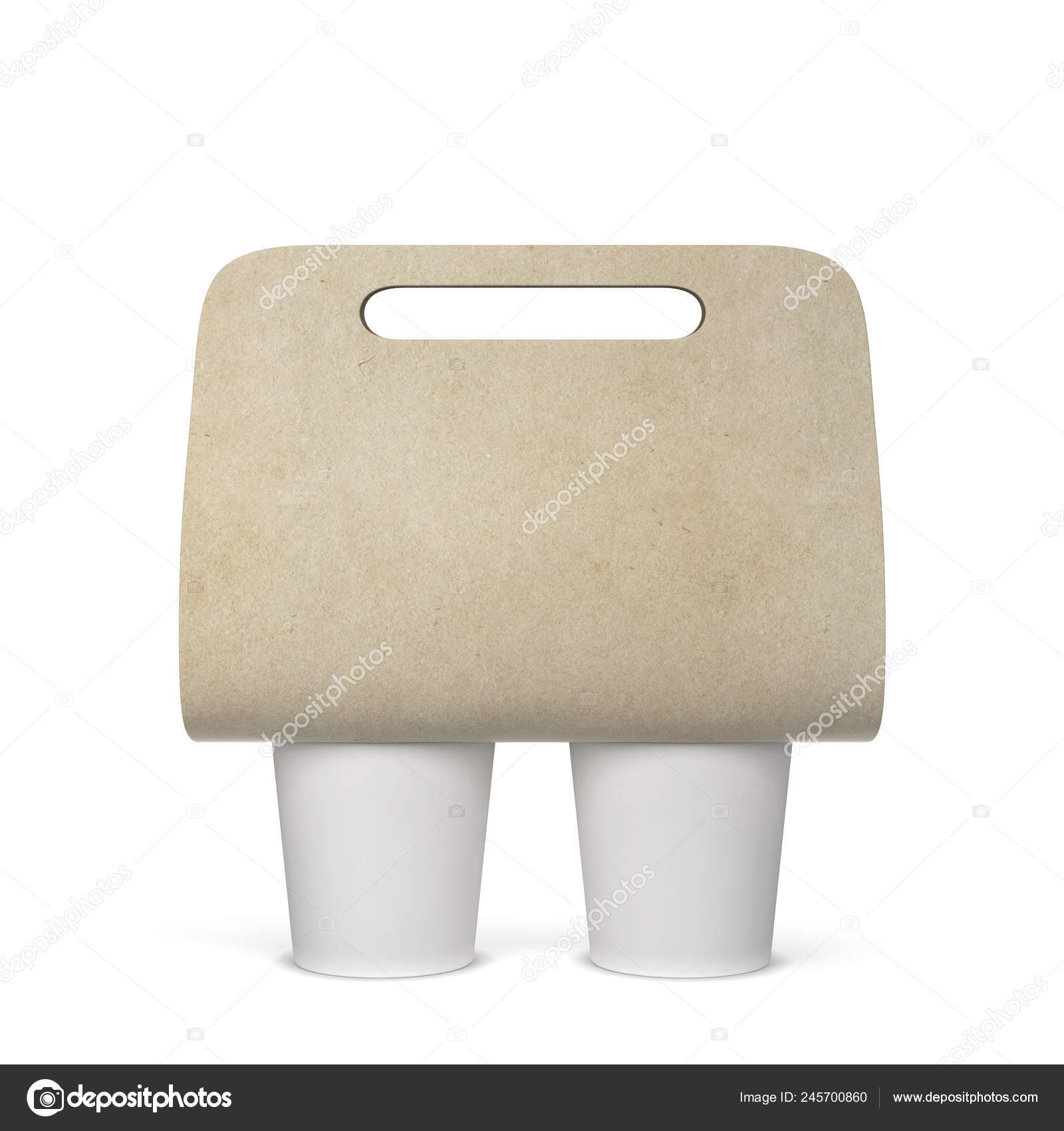Download Coffee Cup Holder Mockup Illustration Isolated White Background Stock Photo Image By C Montego 245700860