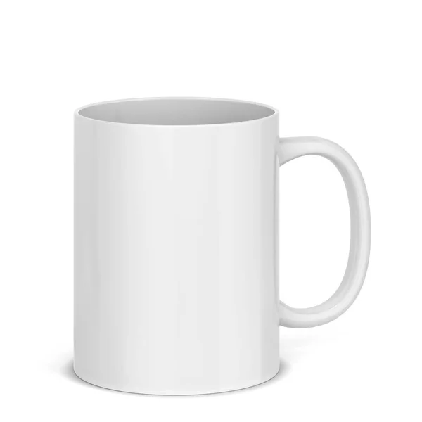 Taza Blanco Para Bebidas Calientes Ilustración Aislada Sobre Fondo Blanco — Foto de Stock