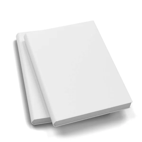 Libros Blanco Maqueta Ilustración Aislada Sobre Fondo Blanco —  Fotos de Stock