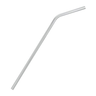 Metal straw to use instead of plastic one. 3d illustration isolated on white background  clipart