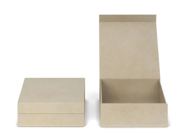 Blank Box Package Illustration Isolated White Background — Stock Photo, Image
