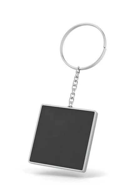Blank Metallic Keychain Mockup Illustration Isolated White Background — Stock Photo, Image