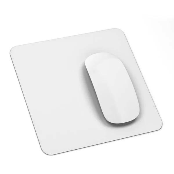 Blank Modern Computer Mouse Pad Mockup Illustration Isolated White Background — Stock Photo, Image