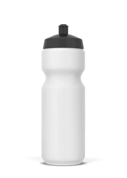 塑料运动瓶 用于水和其他饮料 例证查出在白色背景 — 图库照片