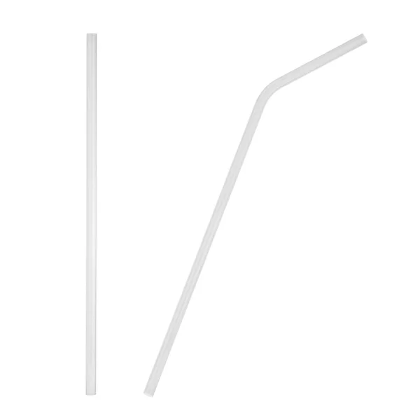 Glass Straw Use Instead Plastic One Illustration Isolated White Background — Stock Photo, Image