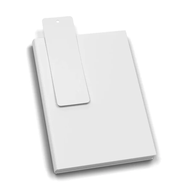 Libro bianco con un modello di segnalibro — Foto Stock