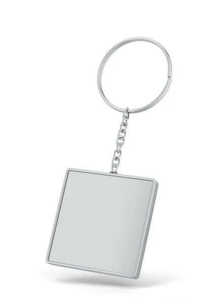 Leere metallische Schlüsselanhänger-Attrappe — Stockfoto