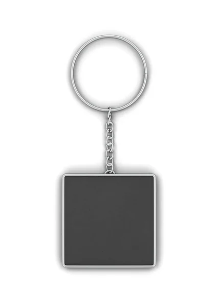 Leere metallische Schlüsselanhänger-Attrappe — Stockfoto