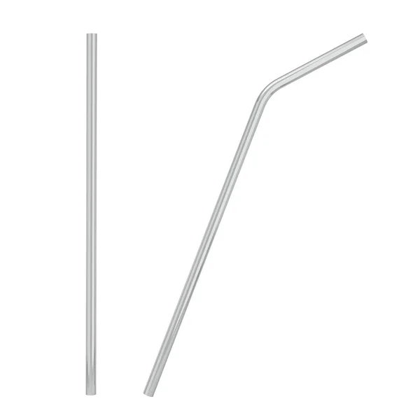 Metal straw to use instead of plastic one — Stock Photo, Image