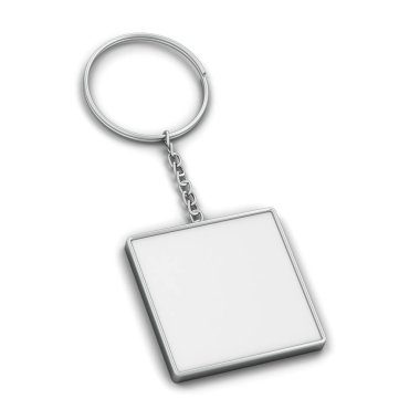 Blank metallic keychain mockup clipart