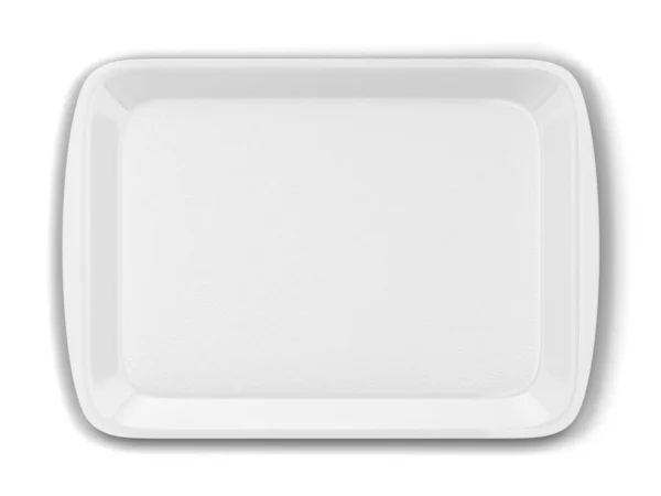 Blank plastbricka för mat — Stockfoto