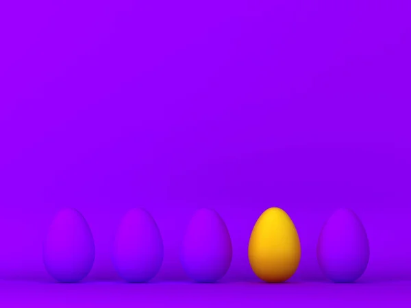 Ein einzigartiges Ei in einer Reihe — Stockfoto