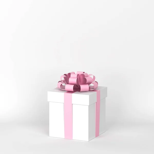Geschenk doos met kleurrijke strik — Stockfoto