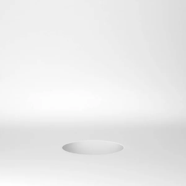 地板上的圆孔 最小的场景 3D说明 — 图库照片