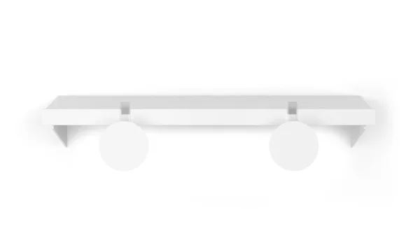 市場の棚のモックアップの空白のぐらつきのタグ 白地に隔離された3Dイラスト — ストック写真