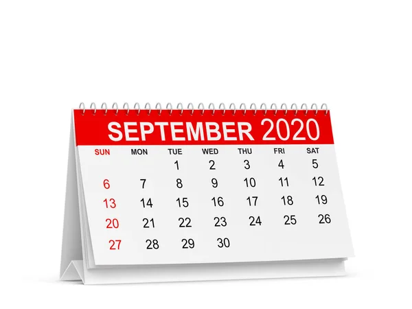 Календарь 2020 Год Трехмерная Иллюстрация Белом Фоне — стоковое фото
