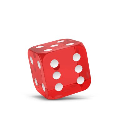 Plastic gaming dice. 3d illustration isolated on white background  clipart