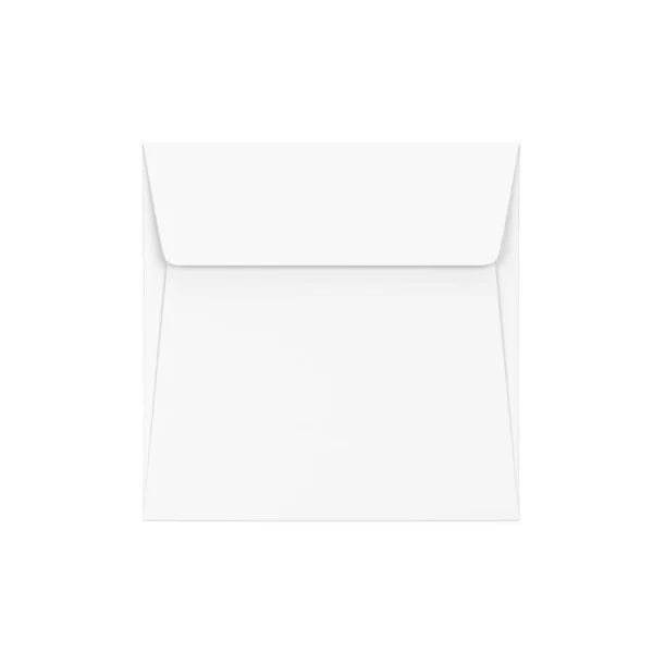 Blanco Papieren Vierkante Enveloppe Model Illustratie Geïsoleerd Witte Achtergrond — Stockfoto