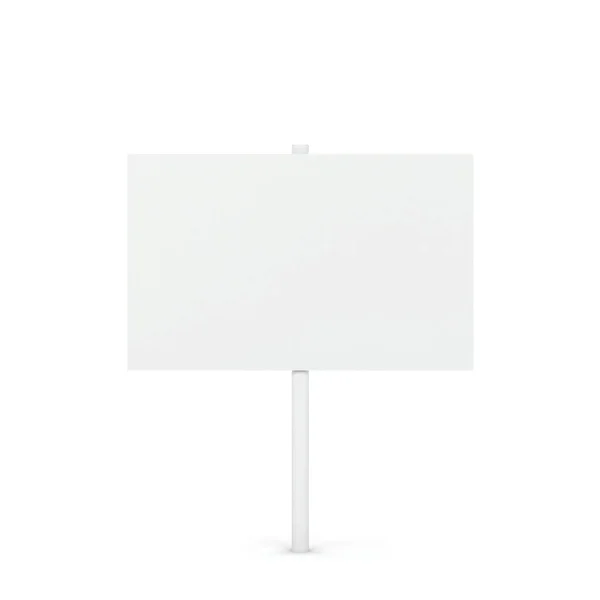 Blank White Placard Mockup Illustration Isolated White Background — Stock Photo, Image