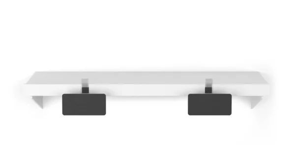市場の棚のモックアップの空白のぐらつきのタグ 白地に隔離された3Dイラスト — ストック写真